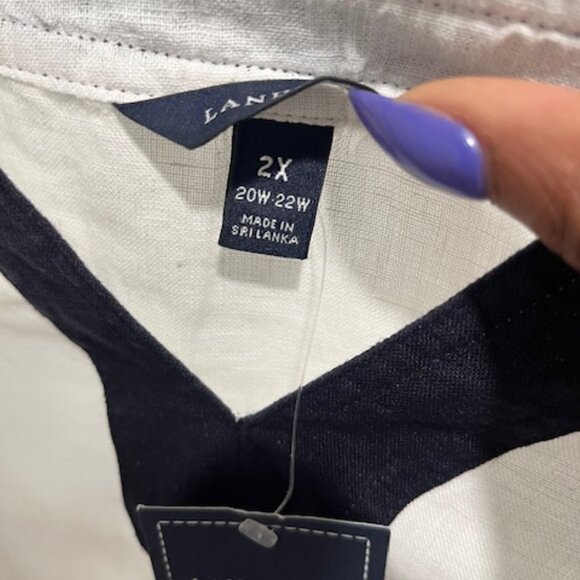 Navy Accent Linen Tunic - Picture 4 of 7